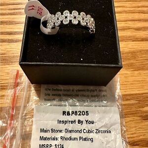Bomb Party Size 11 Silver Cubic Zirconia Ring